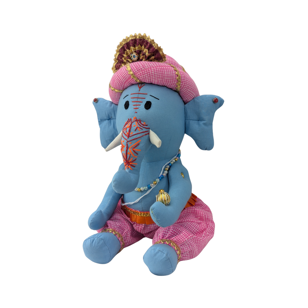 Paisley Workshop Handmade Ganesha Idol | Soft Toy Style Cloth Ganesh Ji