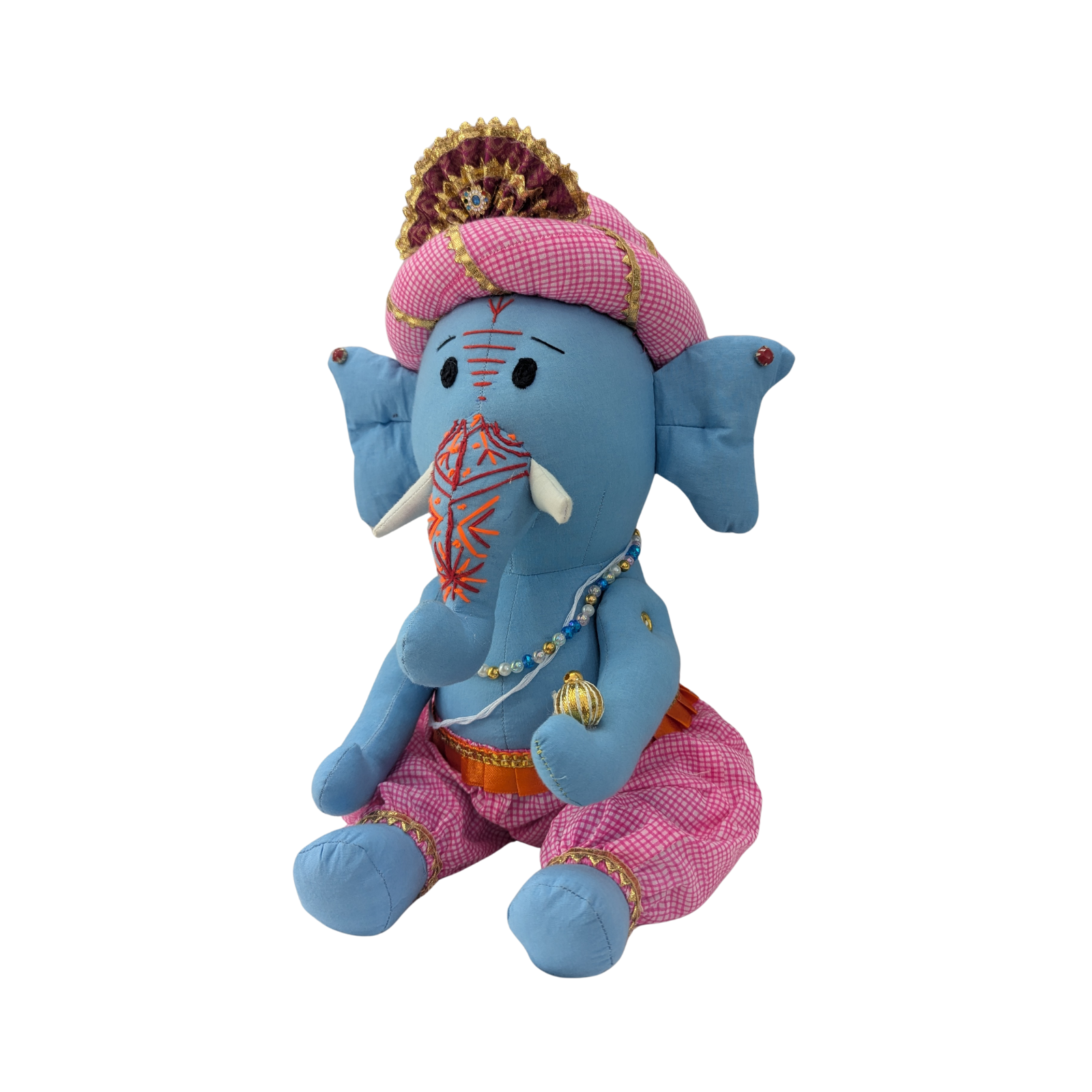 Paisley Workshop Handmade Ganesha Idol | Soft Toy Style Cloth Ganesh Ji