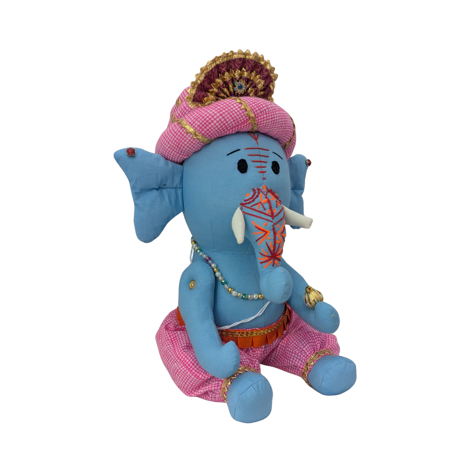Paisley Workshop Handmade Ganesha Idol | Soft Toy Style Cloth Ganesh Ji