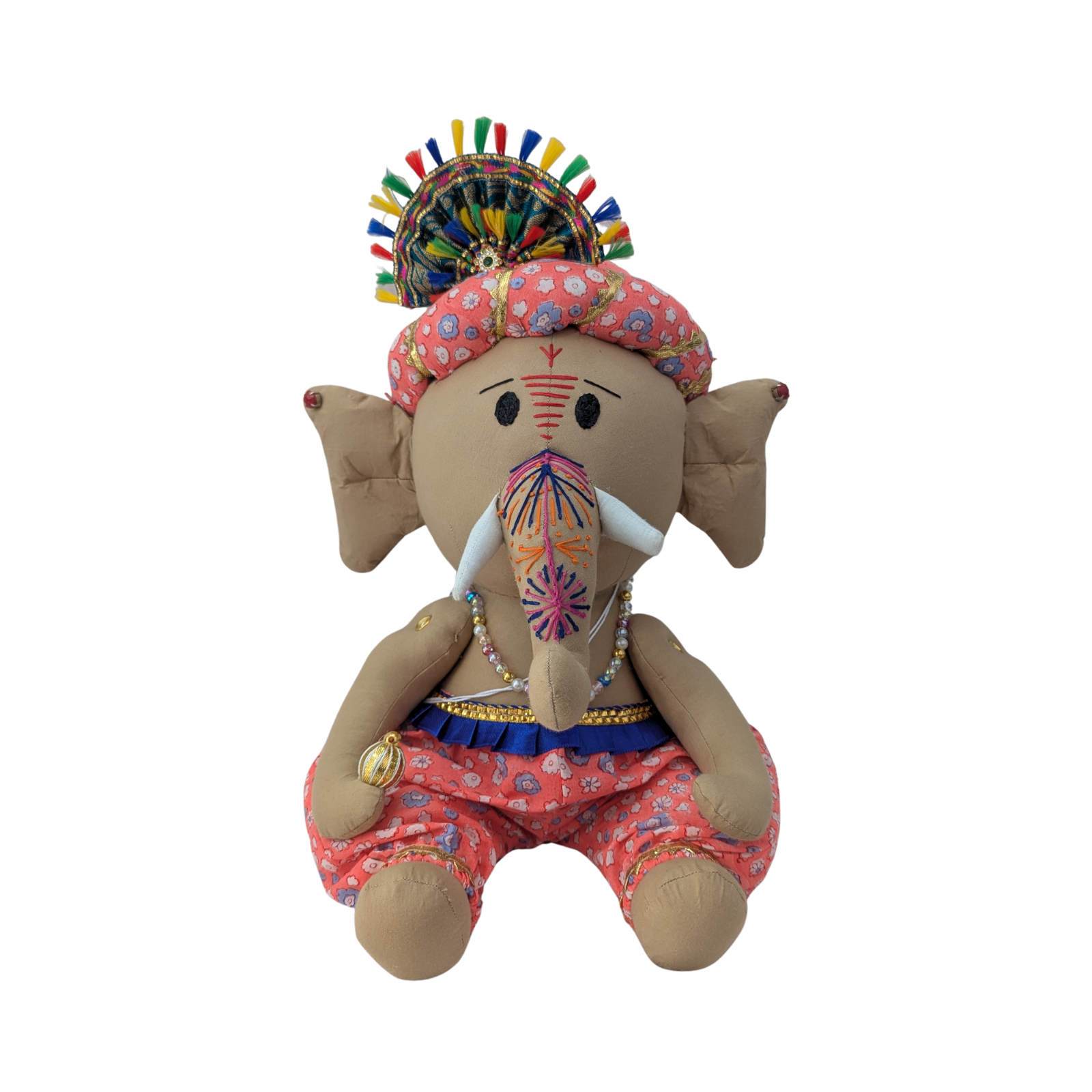 Artisan Made Cloth Ganesh Ji | Colorful Handmade Ganesha for Living Room Decor
