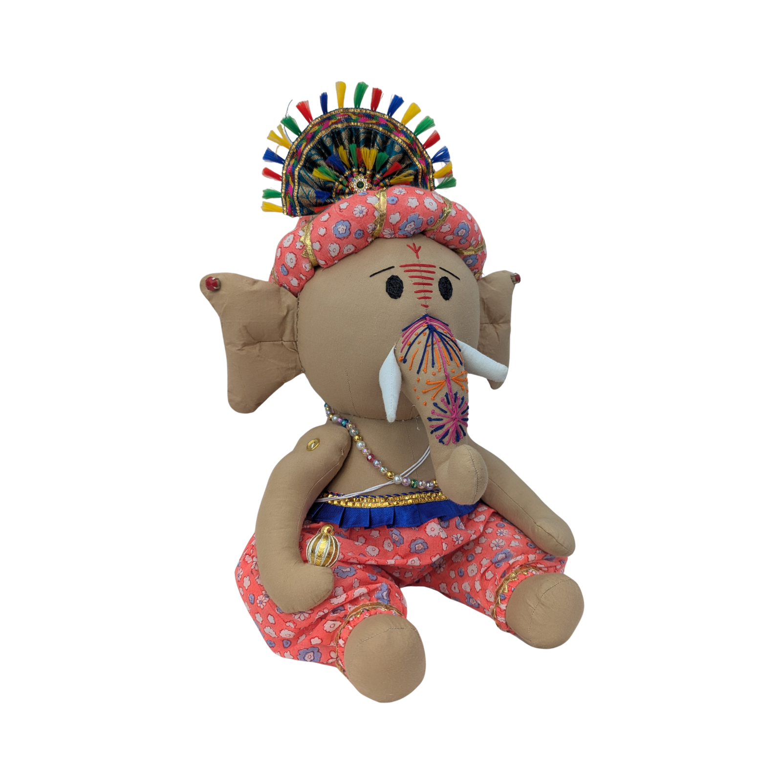Artisan Made Cloth Ganesh Ji | Colorful Handmade Ganesha for Living Room Decor