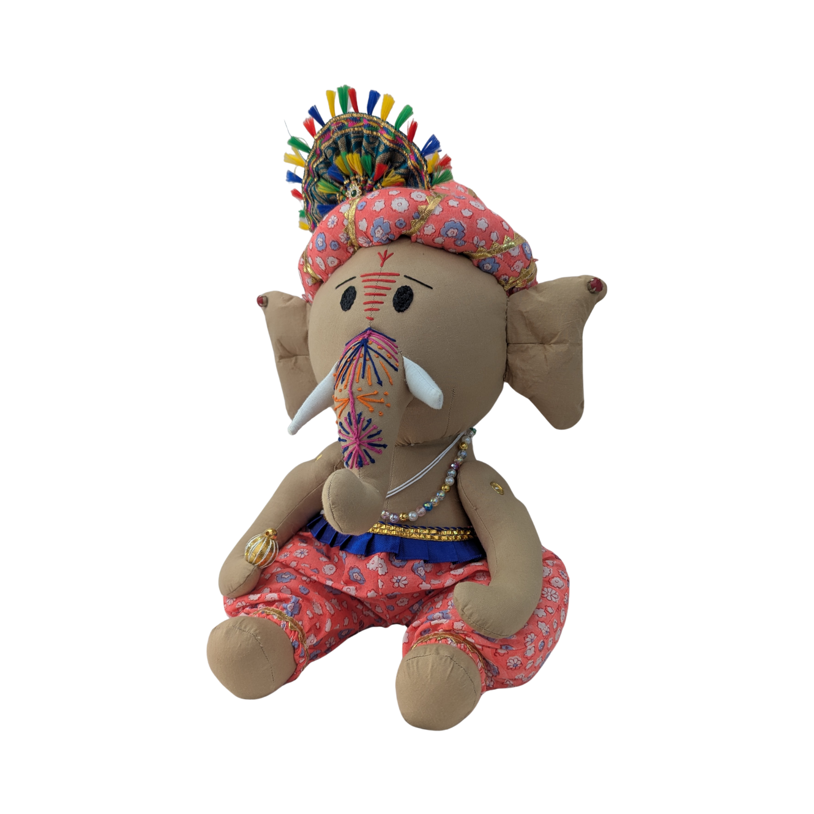 Artisan Made Cloth Ganesh Ji | Colorful Handmade Ganesha for Living Room Decor