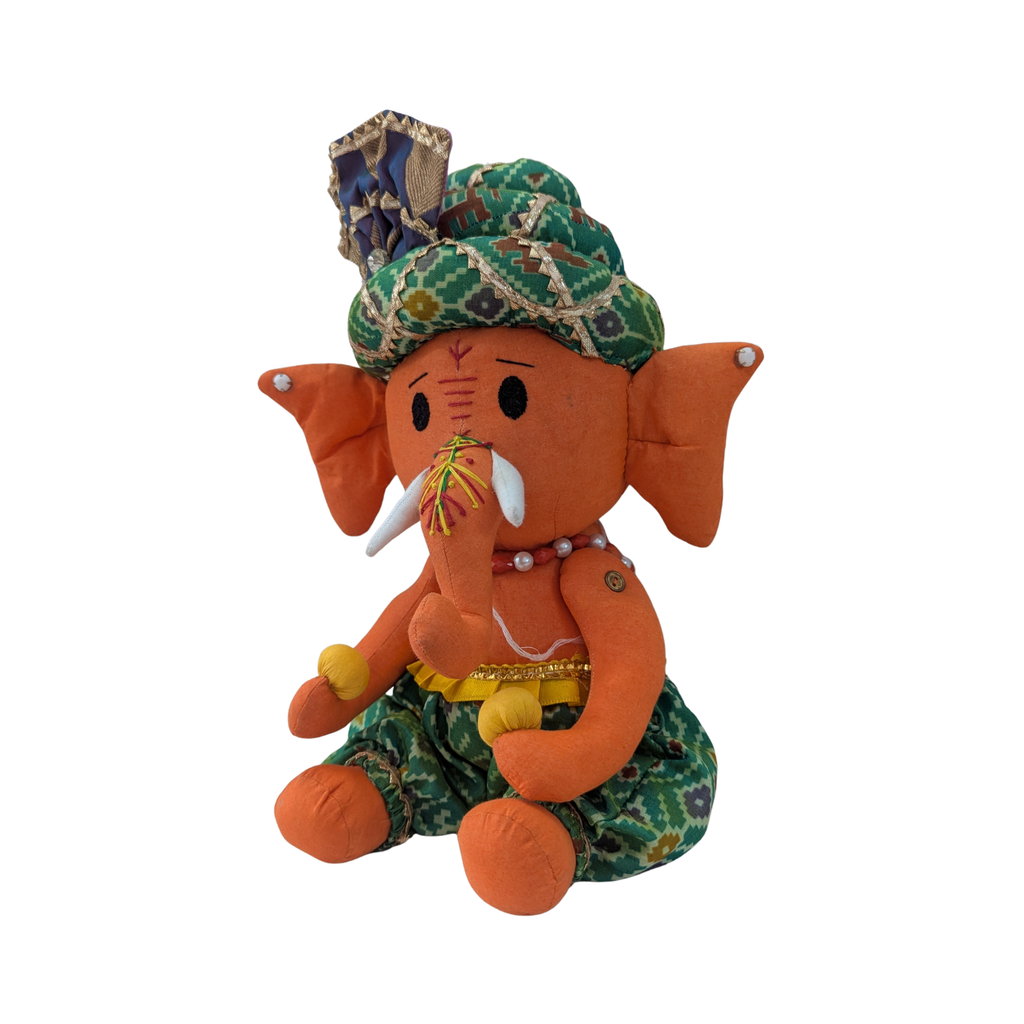 Handmade Cloth Ganesh Ji Idol | Eco-Friendly Ganesha Doll for Home Decor