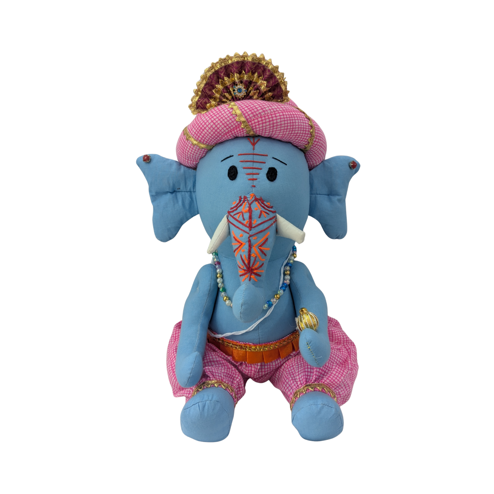 Paisley Workshop Handmade Ganesha Idol | Soft Toy Style Cloth Ganesh Ji